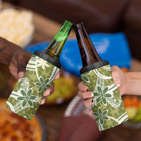 Hawaii Pupuala Plumeria Olive Green 4 in 1 Can Cooler Tumbler Polynesian Pattern LT01 - Polynesian Pride
