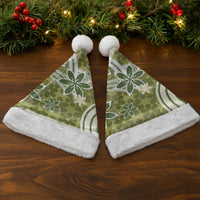 Hawaii Pupuala Plumeria Olive Green Christmas Santa Hat Polynesian Pattern LT01 - Polynesian Pride
