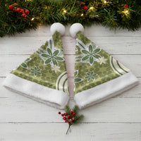 Hawaii Pupuala Plumeria Olive Green Christmas Santa Hat Polynesian Pattern LT01 - Polynesian Pride