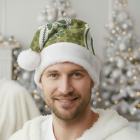 Hawaii Pupuala Plumeria Olive Green Christmas Santa Hat Polynesian Pattern LT01 - Polynesian Pride