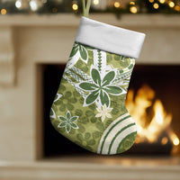 Hawaii Pupuala Plumeria Olive Green Christmas Stocking Polynesian Pattern LT01 Set of 2 Olive Green - Polynesian Pride