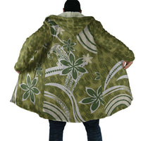 Hawaii Pupuala Plumeria Olive Green Cloak Polynesian Pattern LT01 - Polynesian Pride