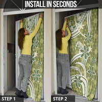 Hawaii Pupuala Plumeria Olive Green Door Cover Polynesian Pattern LT01 - Polynesian Pride