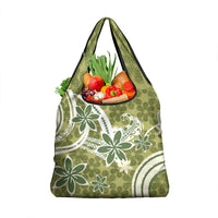 Hawaii Pupuala Plumeria Olive Green Grocery Bag Polynesian Pattern LT01 1-pack One Size Olive Green - Polynesian Pride