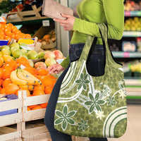 Hawaii Pupuala Plumeria Olive Green Grocery Bag Polynesian Pattern LT01 - Polynesian Pride