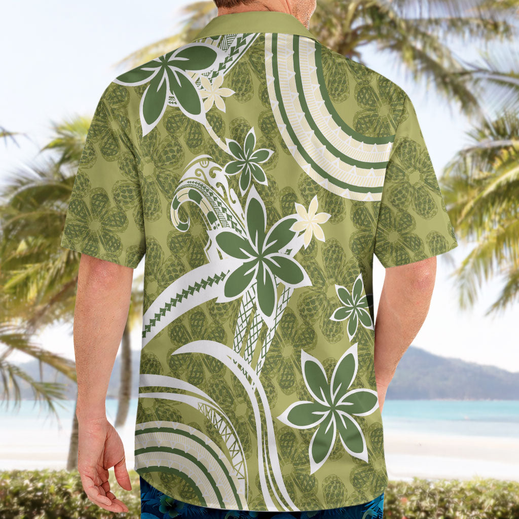 Hawaii Pupuala Plumeria Olive Green Hawaiian Shirt Polynesian Pattern LT01 - Polynesian Pride