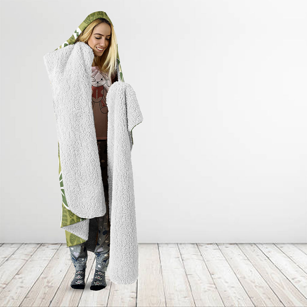 Hawaii Pupuala Plumeria Olive Green Hooded Blanket Polynesian Pattern LT01 - Polynesian Pride