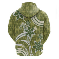 Hawaii Pupuala Plumeria Olive Green Hoodie Polynesian Pattern LT01 - Polynesian Pride