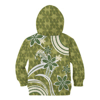 Hawaii Pupuala Plumeria Olive Green Kid Hoodie Polynesian Pattern LT01 - Polynesian Pride