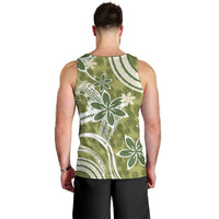 Hawaii Pupuala Plumeria Olive Green Men Tank Top Polynesian Pattern LT01 - Polynesian Pride