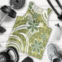 Hawaii Pupuala Plumeria Olive Green Men Tank Top Polynesian Pattern LT01 - Polynesian Pride