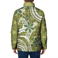 Hawaii Pupuala Plumeria Olive Green Padded Jacket Polynesian Pattern LT01 - Polynesian Pride