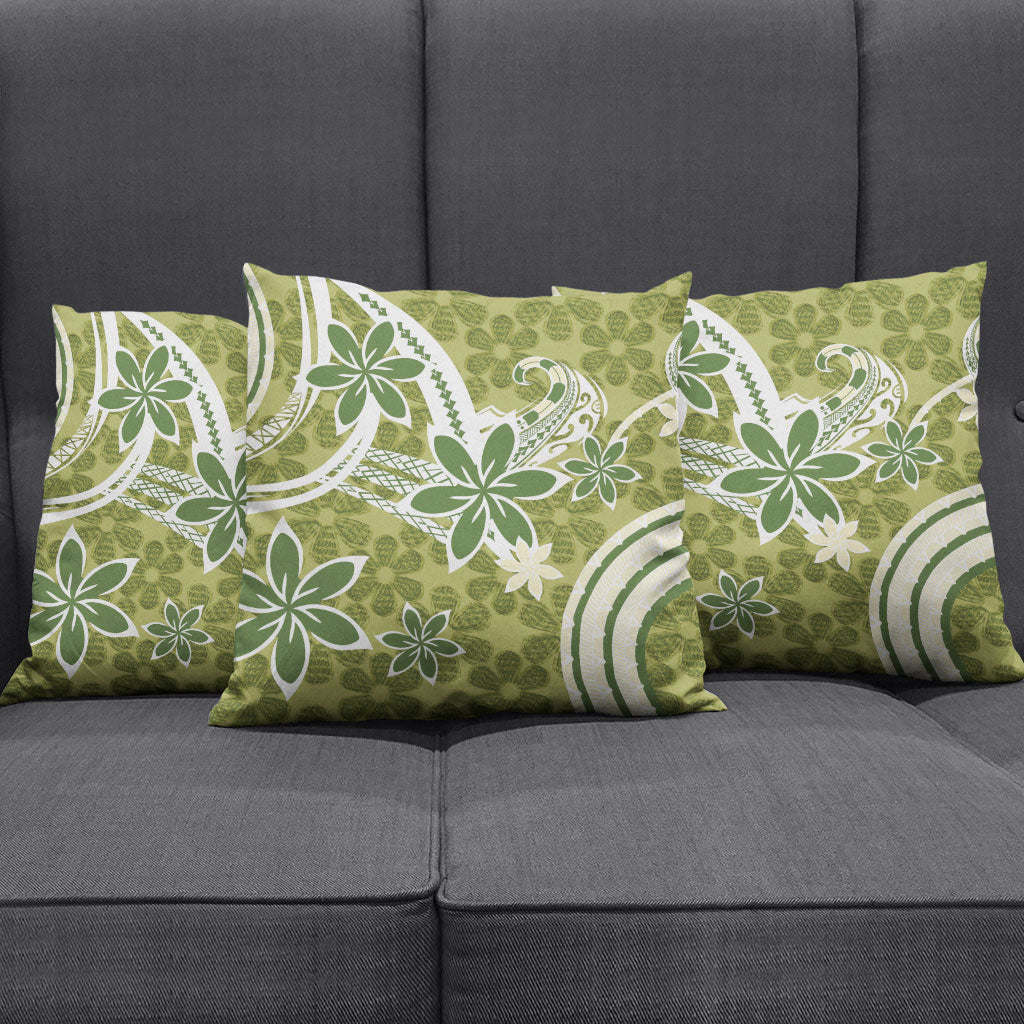 Hawaii Pupuala Plumeria Olive Green Pillow Cover Polynesian Pattern LT01 - Polynesian Pride