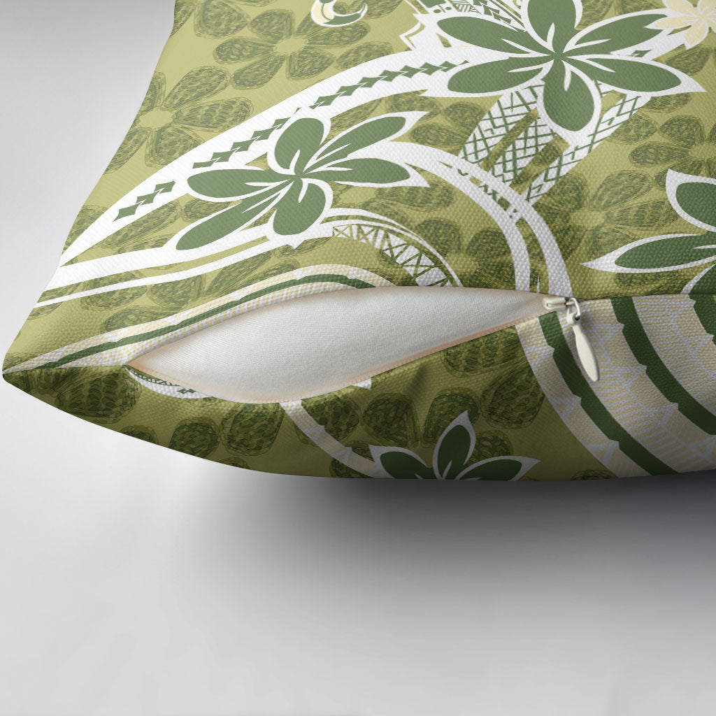 Hawaii Pupuala Plumeria Olive Green Pillow Cover Polynesian Pattern LT01 - Polynesian Pride