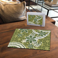 Hawaii Pupuala Plumeria Olive Green Puzzle Polynesian Pattern LT01 - Polynesian Pride
