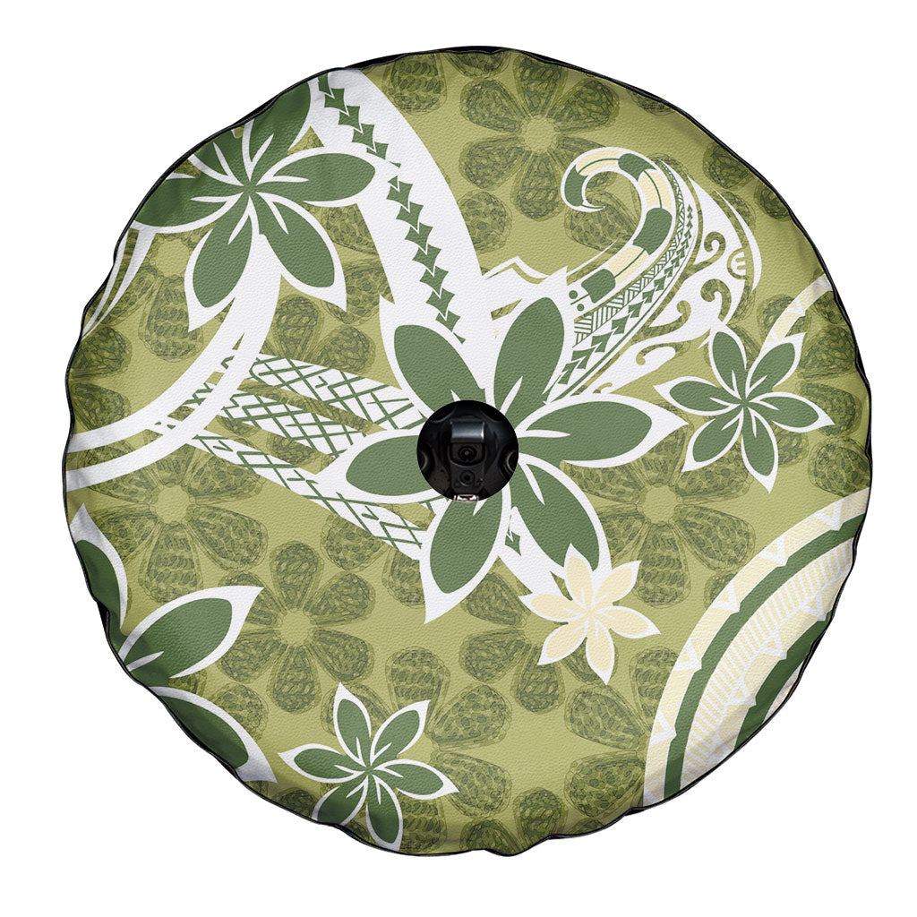 Hawaii Pupuala Plumeria Olive Green Spare Tire Cover Polynesian Pattern LT01 - Polynesian Pride