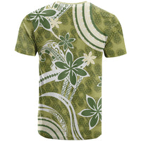 Hawaii Pupuala Plumeria Olive Green T Shirt Polynesian Pattern LT01 - Polynesian Pride