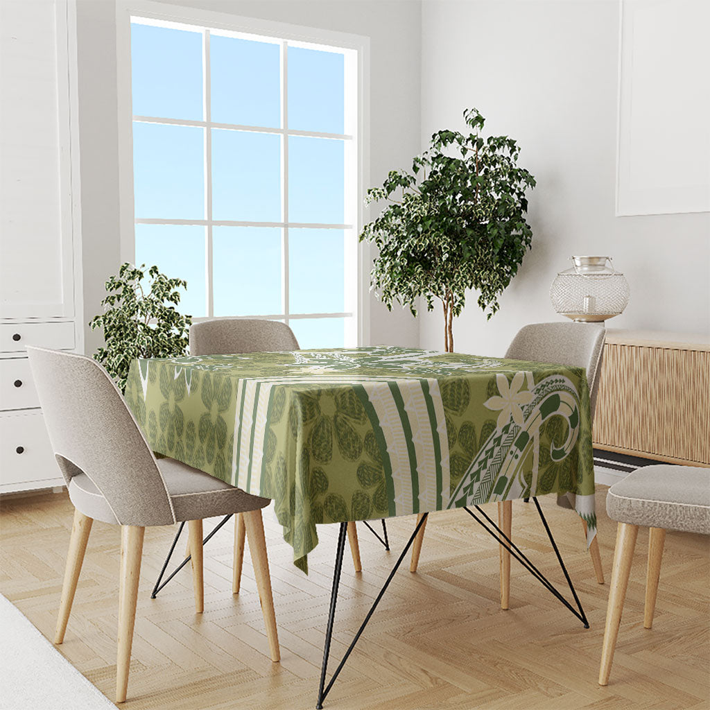 Hawaii Pupuala Plumeria Olive Green Tablecloth Polynesian Pattern LT01 - Polynesian Pride