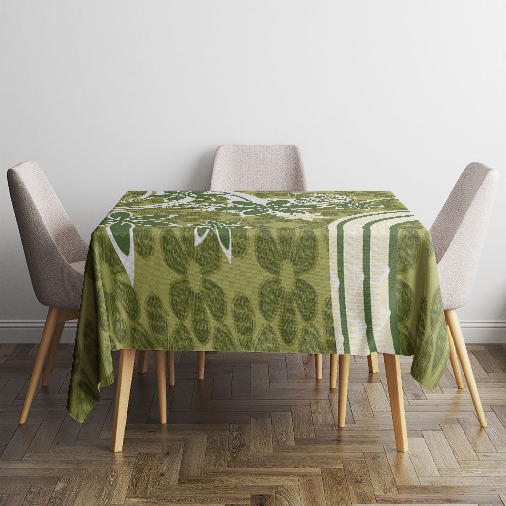 Hawaii Pupuala Plumeria Olive Green Tablecloth Polynesian Pattern LT01 - Polynesian Pride