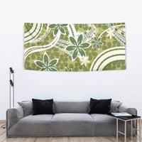 Hawaii Pupuala Plumeria Olive Green Tapestry Polynesian Pattern LT01 - Polynesian Pride