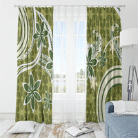 Hawaii Pupuala Plumeria Olive Green Window Curtain Polynesian Pattern LT01 - Polynesian Pride
