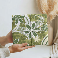Hawaii Pupuala Plumeria Olive Green Wrapping Paper Polynesian Pattern