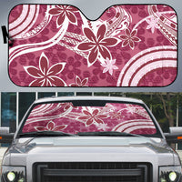 Hawaii Pupuala Plumeria Pink Auto Sun Shade Polynesian Pattern LT01 Pink - Polynesian Pride