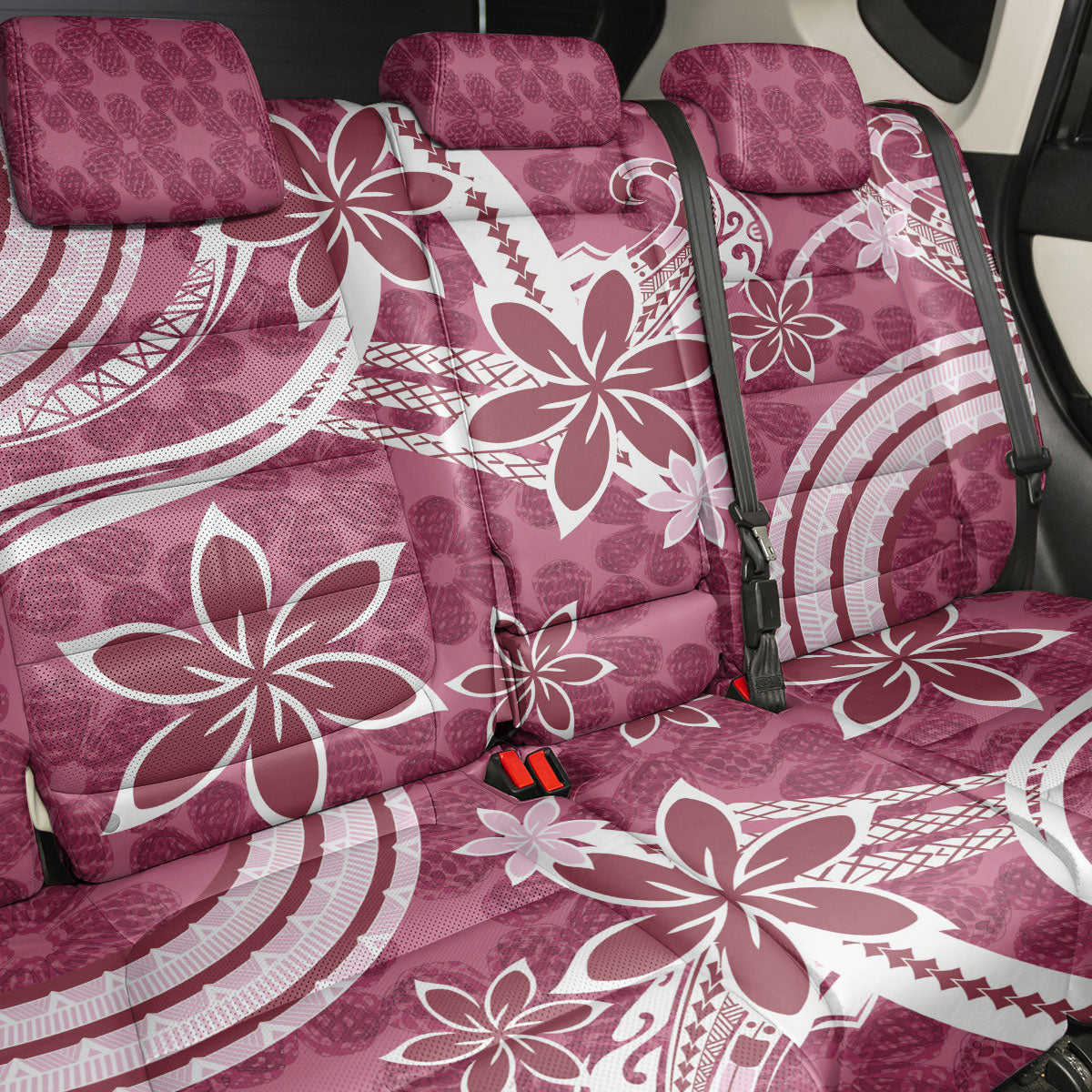 Hawaii Pupuala Plumeria Pink Back Car Seat Cover Polynesian Pattern LT01 - Polynesian Pride