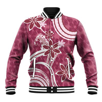 Hawaii Pupuala Plumeria Pink Baseball Jacket Polynesian Pattern LT01 Unisex Pink - Polynesian Pride