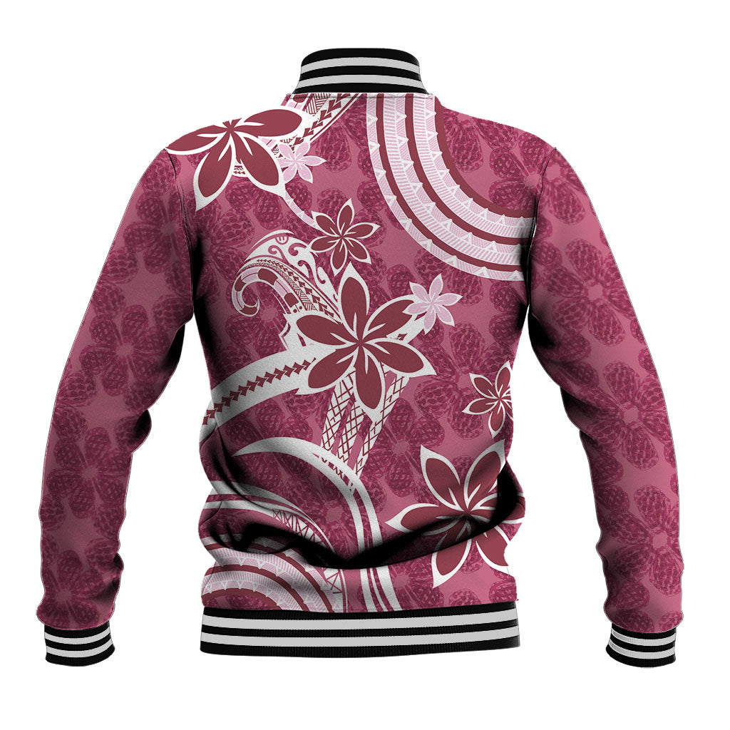 Hawaii Pupuala Plumeria Pink Baseball Jacket Polynesian Pattern LT01 - Polynesian Pride