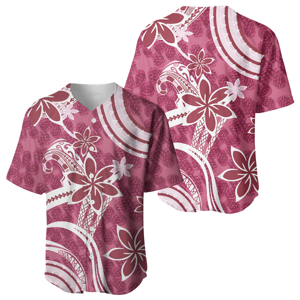 Hawaii Pupuala Plumeria Pink Baseball Jersey Polynesian Pattern LT01 - Polynesian Pride