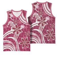 Hawaii Pupuala Plumeria Pink Basketball Jersey Polynesian Pattern LT01 - Polynesian Pride