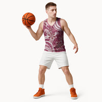 Hawaii Pupuala Plumeria Pink Basketball Jersey Polynesian Pattern LT01 - Polynesian Pride