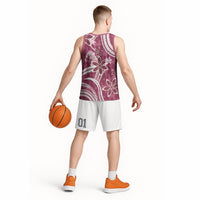 Hawaii Pupuala Plumeria Pink Basketball Jersey Polynesian Pattern LT01 - Polynesian Pride