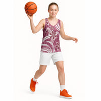 Hawaii Pupuala Plumeria Pink Basketball Jersey Polynesian Pattern LT01 - Polynesian Pride