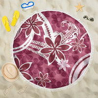 Hawaii Pupuala Plumeria Pink Beach Blanket Polynesian Pattern LT01 One Size 150cm Pink - Polynesian Pride