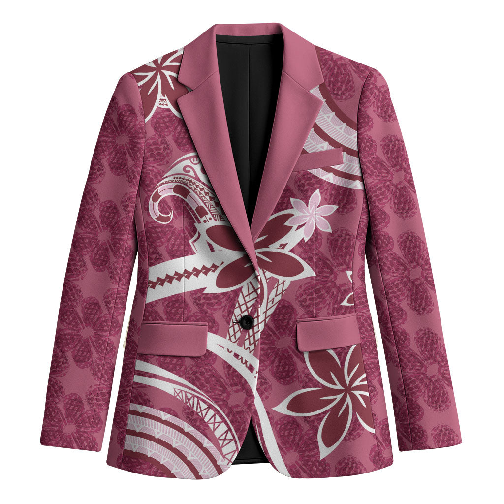 Hawaii Pupuala Plumeria Pink Blazer Polynesian Pattern LT01 Unisex Pink - Polynesian Pride