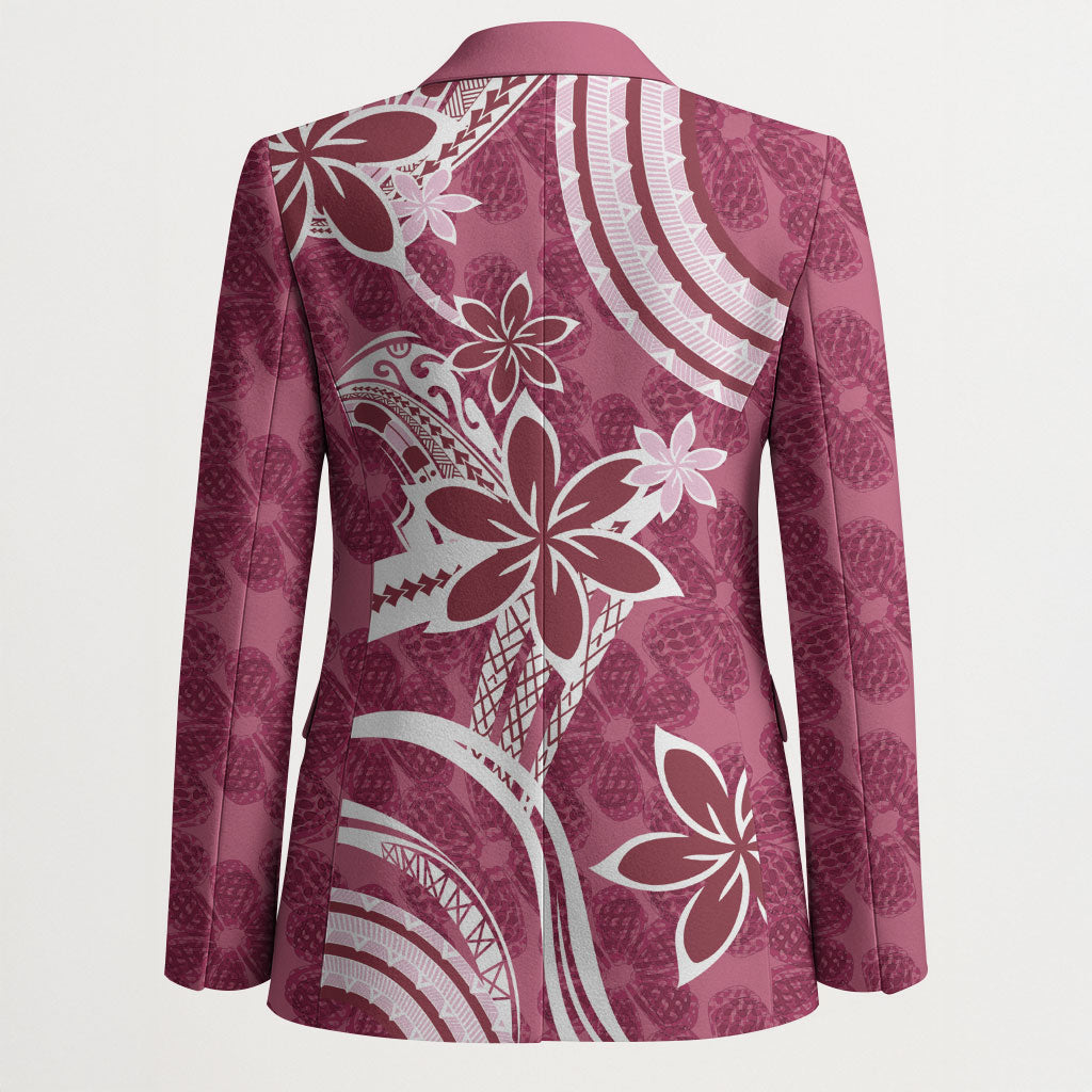 Hawaii Pupuala Plumeria Pink Blazer Polynesian Pattern LT01 - Polynesian Pride