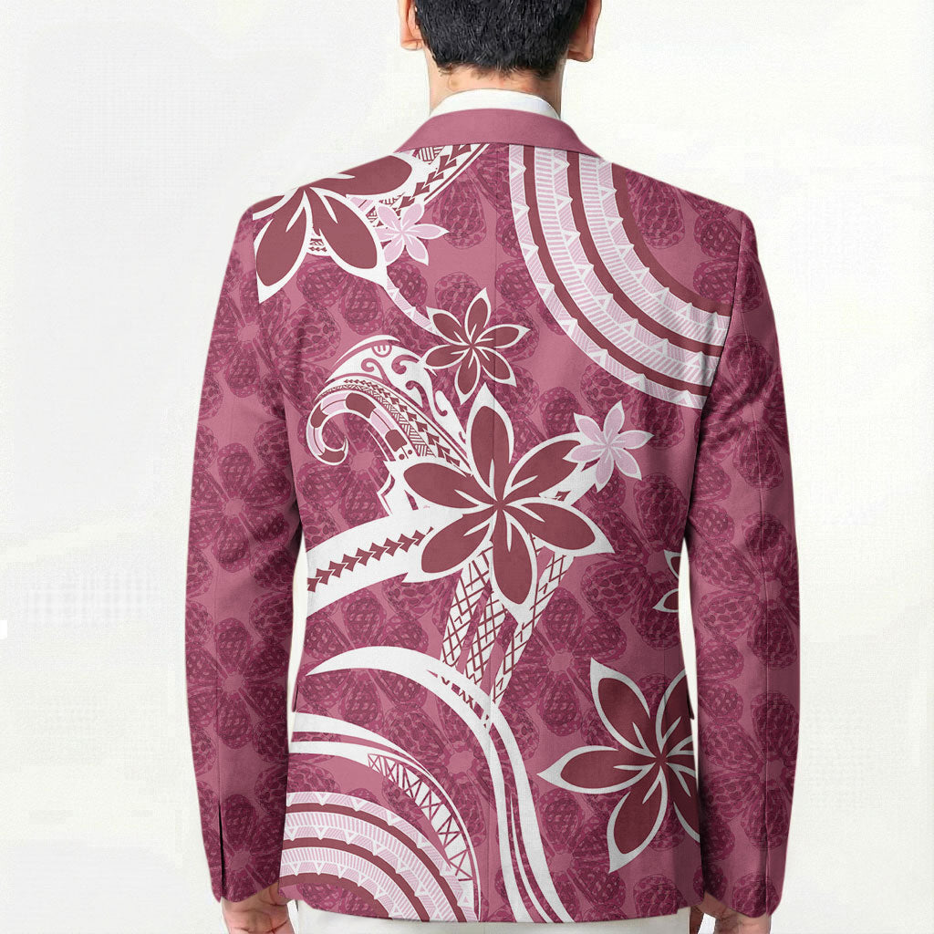 Hawaii Pupuala Plumeria Pink Blazer Polynesian Pattern LT01 - Polynesian Pride