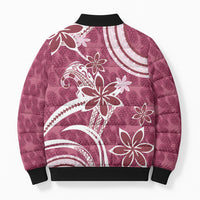 Hawaii Pupuala Plumeria Pink Bomber Puffer Jacket Polynesian Pattern LT01 - Polynesian Pride