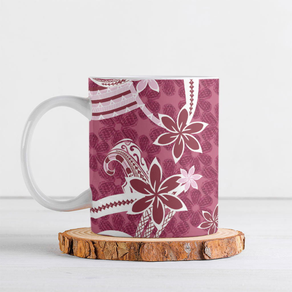 Hawaii Pupuala Plumeria Pink Ceramic Mug Polynesian Pattern LT01 Pink - Polynesian Pride