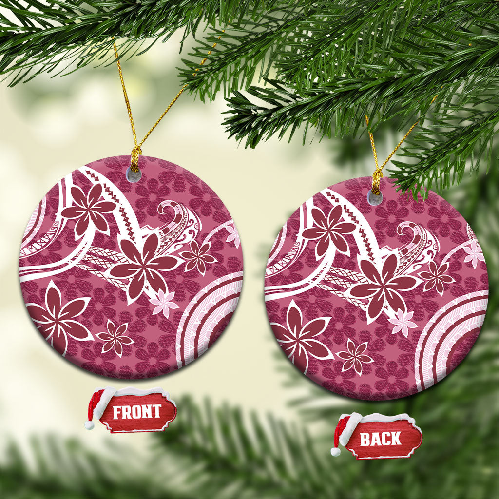 Hawaii Pupuala Plumeria Pink Ceramic Ornament Polynesian Pattern LT01 Circle Pink - Polynesian Pride