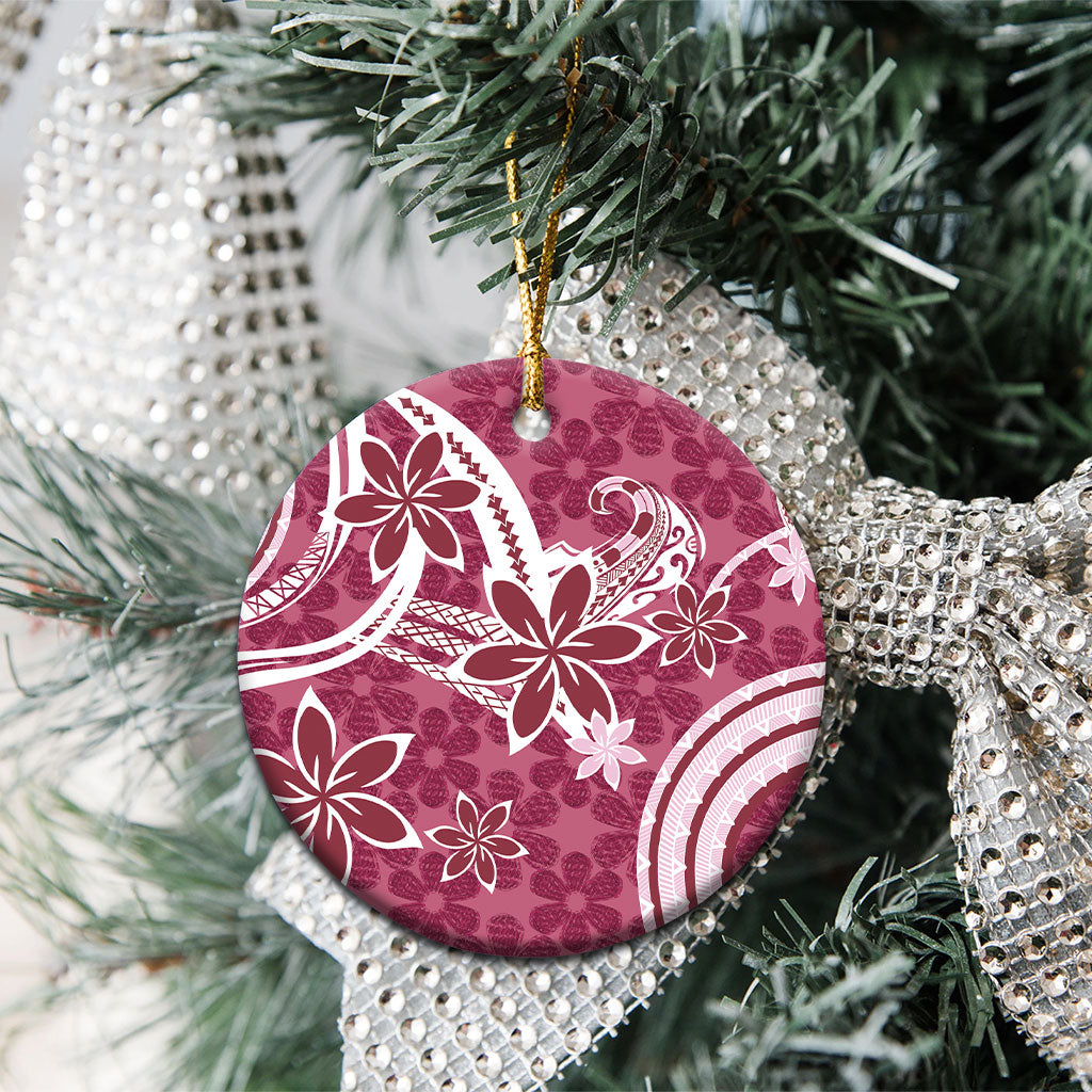 Hawaii Pupuala Plumeria Pink Ceramic Ornament Polynesian Pattern LT01 - Polynesian Pride
