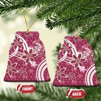 Hawaii Pupuala Plumeria Pink Ceramic Ornament Polynesian Pattern LT01 Bell Flake Pink - Polynesian Pride