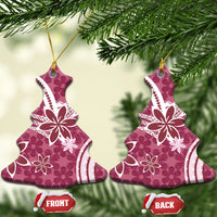 Hawaii Pupuala Plumeria Pink Ceramic Ornament Polynesian Pattern LT01 Christmas Tree Pink - Polynesian Pride