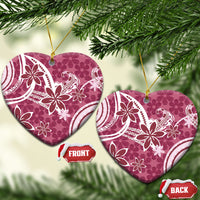 Hawaii Pupuala Plumeria Pink Ceramic Ornament Polynesian Pattern LT01 Heart Pink - Polynesian Pride