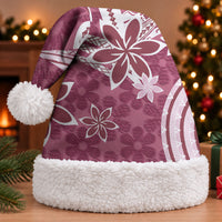 Hawaii Pupuala Plumeria Pink Christmas Santa Hat Polynesian Pattern LT01 With Fur Pink - Polynesian Pride