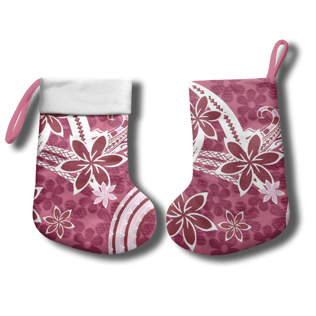 Hawaii Pupuala Plumeria Pink Christmas Stocking Polynesian Pattern LT01 - Polynesian Pride
