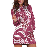 Hawaii Pupuala Plumeria Pink Hoodie Dress Polynesian Pattern LT01 Pink - Polynesian Pride