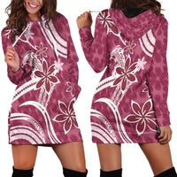 Hawaii Pupuala Plumeria Pink Hoodie Dress Polynesian Pattern LT01 - Polynesian Pride
